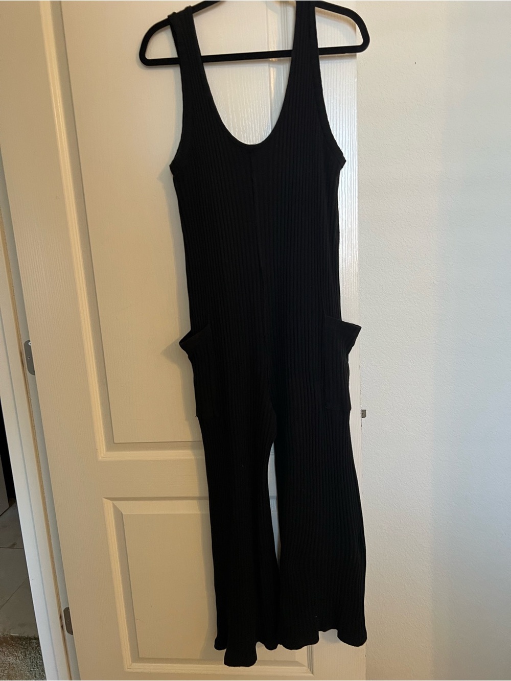 Treasure & Bond Black Ribbed Sleeveless Jumpsuit